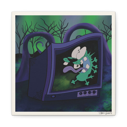 Digital Art Canvas - Courage The Cowardly Dog