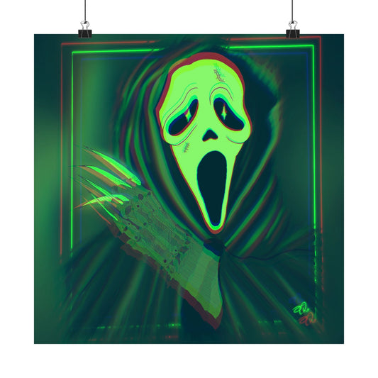 “GhostFace X Freddy” (Green) - Digital Art Poster