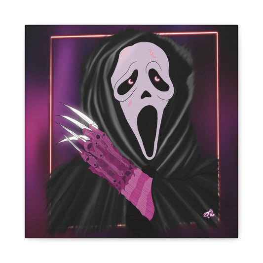 Digital Art Canvas - GhostFace X Freddy (Pink)