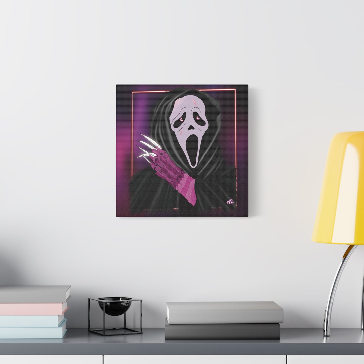 Digital Art Canvas - GhostFace X Freddy (Pink)