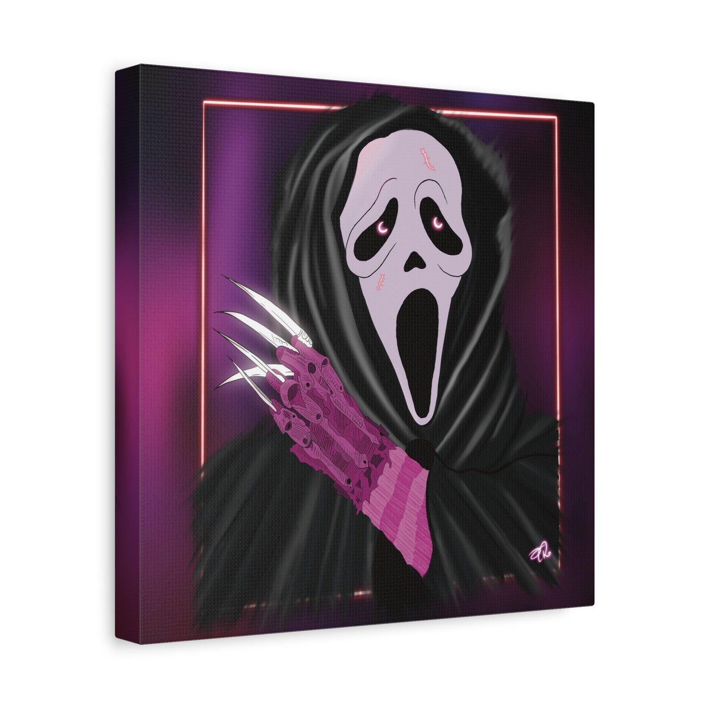 Digital Art Canvas - GhostFace X Freddy (Pink)